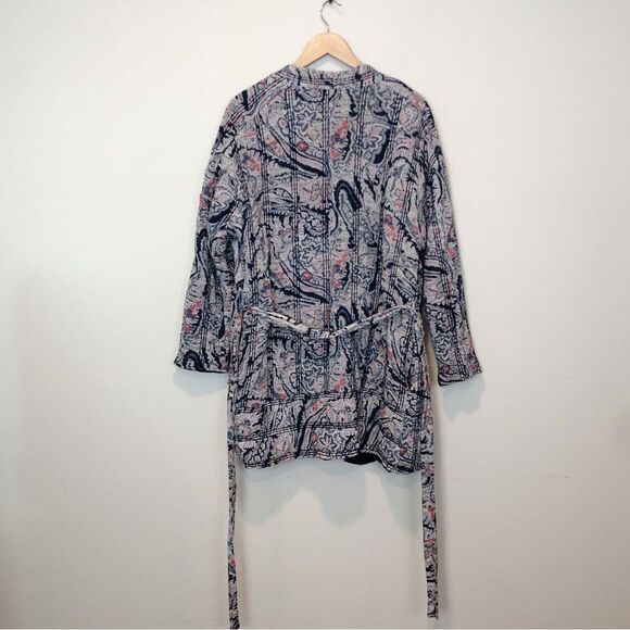 Oysho Quilted Long Sleeve Longline Open Front Floral Cardigan Sweater Size Large - Picture 3 of 8